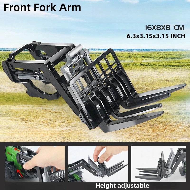 Large Scale Farm Tractor Toy Playset with Trailer & Accessories – DIY Farmer Transport Set