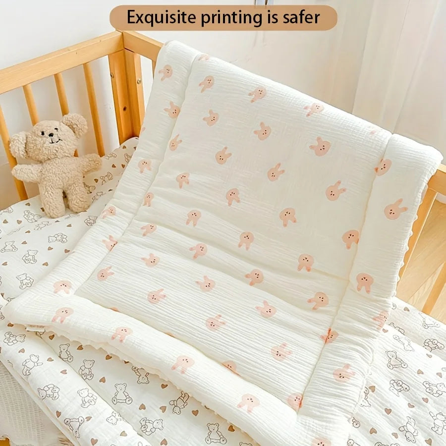 Baby Crib Mattress – Double-Sided Soft Polyester, 110x63cm, All-Season Newborn & Toddler