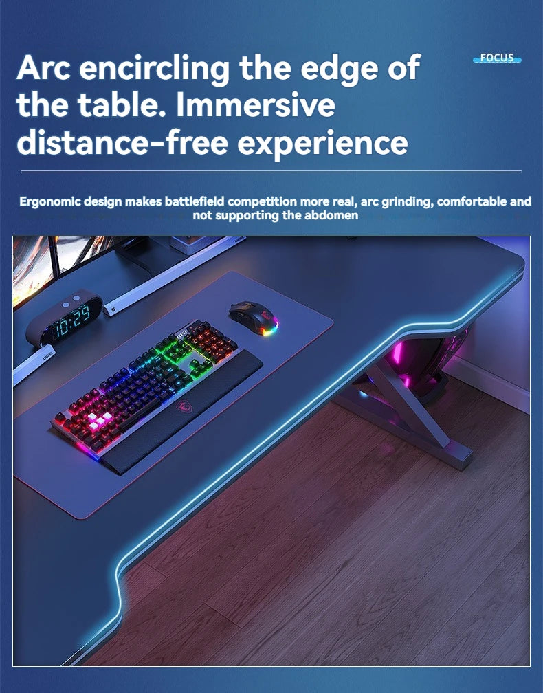 Simple Computer Desk — Metal Frame Home Office, Student, Gaming & E-Sports Workbench