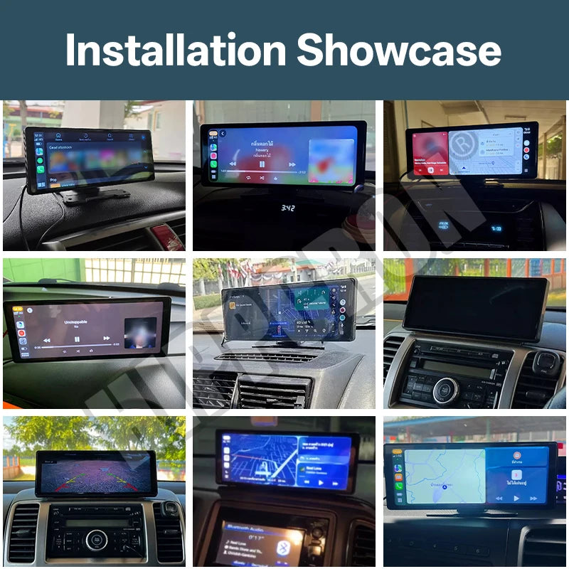 10.26" Car Mirror Screen – Wireless CarPlay & Android Auto, Bluetooth, AUX, USB | Universal Fit
