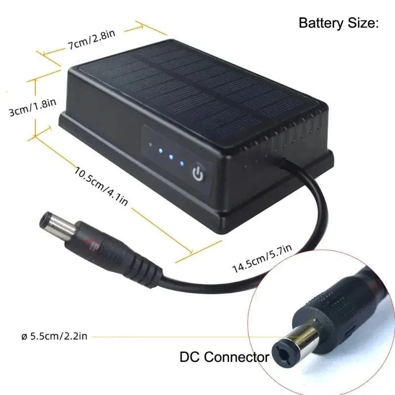 Magnetic Solar Rechargeable Power Bank 9600mAh – Waterproof Battery for Truck, RV & Wireless Backup Camera 12–24V