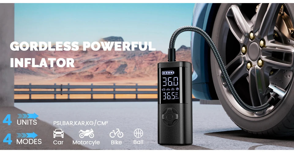 Cordless Tire Inflator with Digital Gauge, 150 PSI