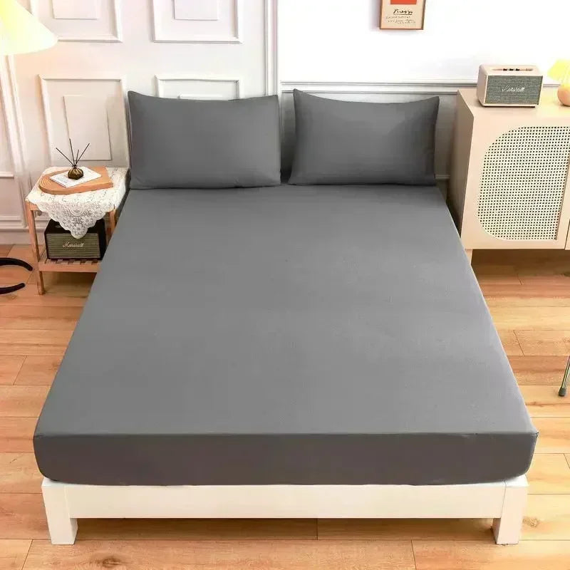High-Quality Elastic Fitted Sheet – Solid Color Mattress Cover, 80–200cm, Single to King