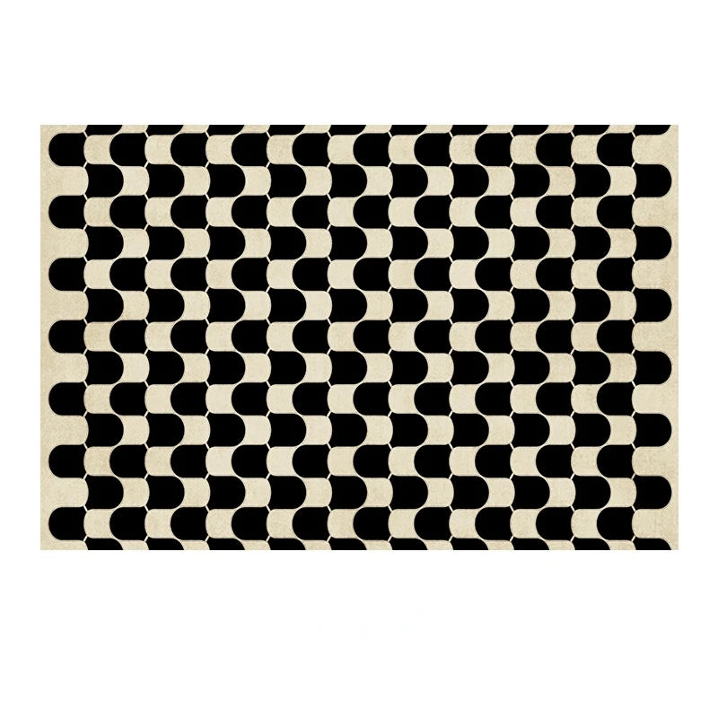 French Retro Checkerboard Plush Rug – Large Area Plaid Carpet for Bedroom & Living Room, 20 Styles & 10 Sizes