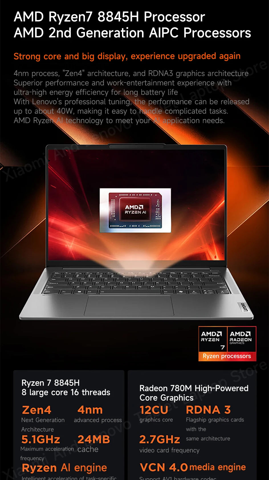 Lenovo Xiaoxin Pro14 2024 – 14" 2.8K 120Hz OLED, AMD Ryzen 7 8845H, Up to 32GB LPDDR5, 2TB PCIe 4.0 SSD