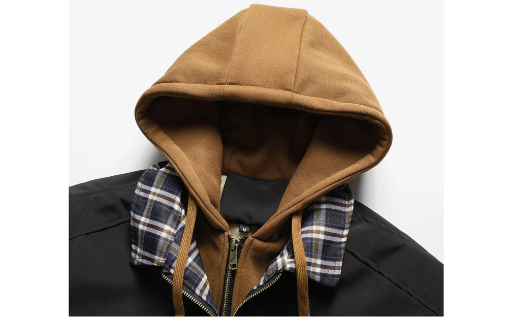 Men's Hooded Windbreaker Jacket – Zip-Front Casual Layer