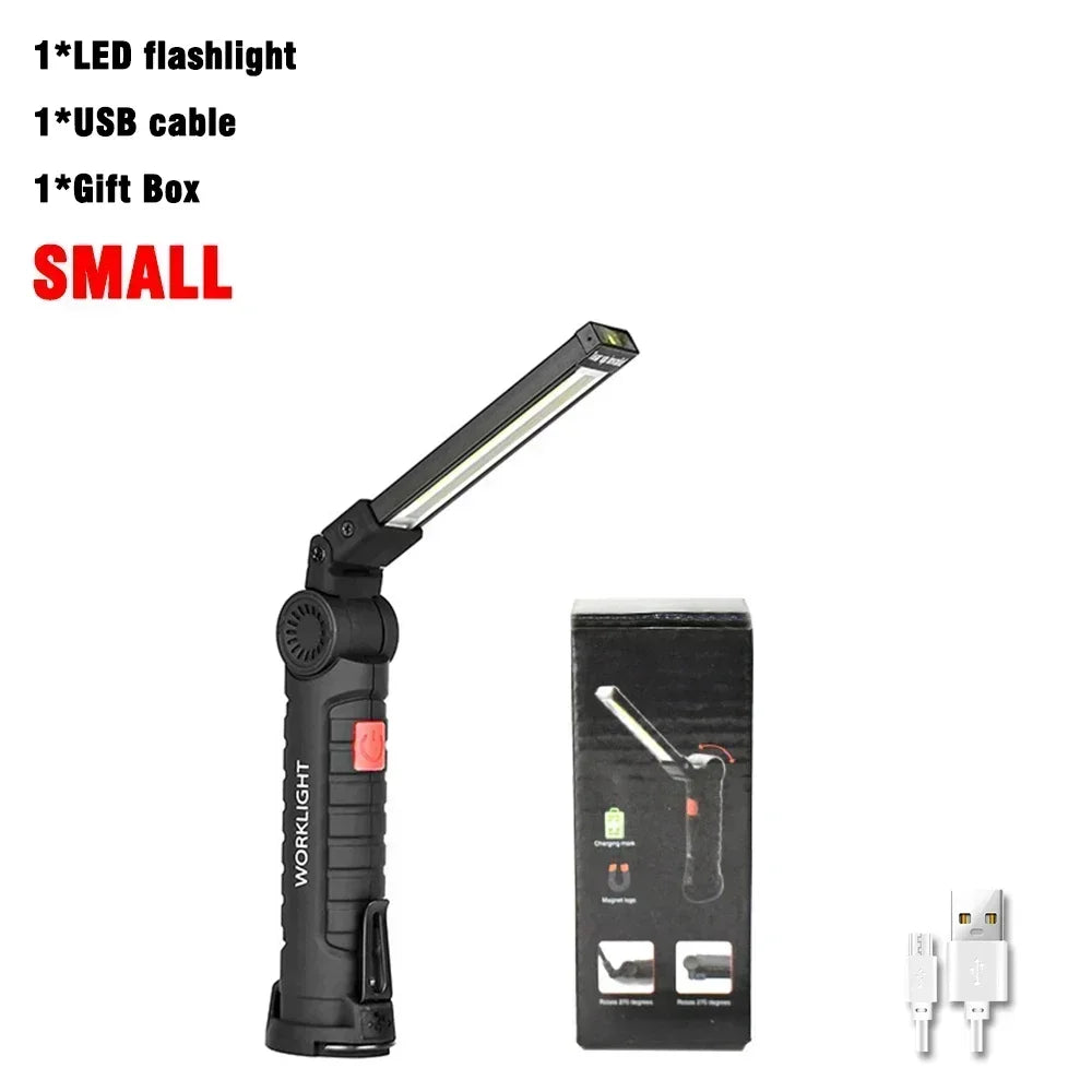 Rechargeable LED COB Work Light – Magnetic, Dimmable, 5 Modes for Car Repair & Camping