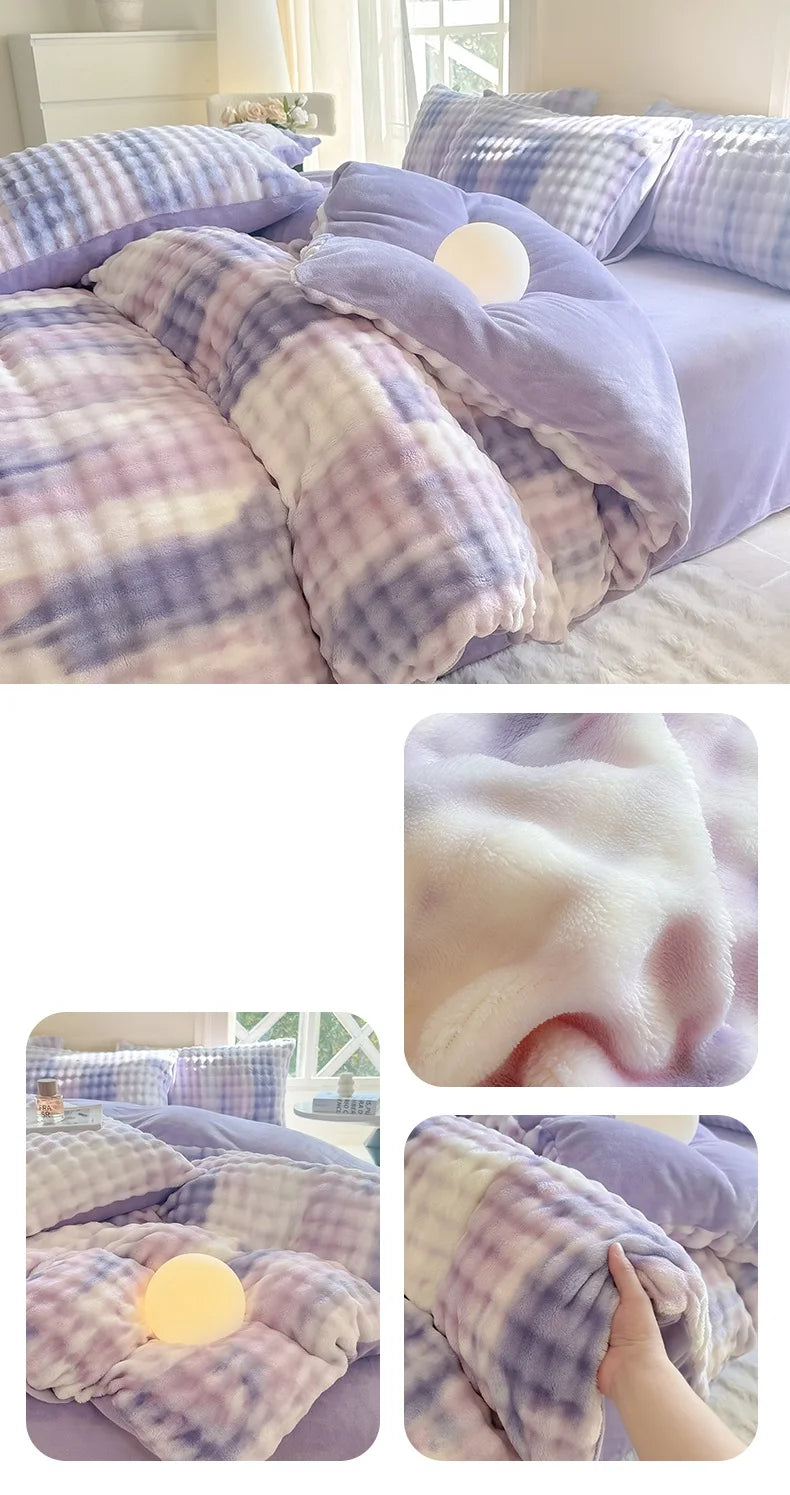 Plush Solid Color Duvet Cover – 300TC Warm Skin-Friendly Comforter Cover, 11 Colors & 4 Sizes