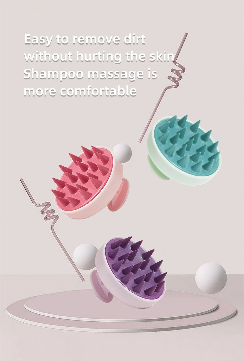Silicone Shampoo Scalp Massager – Magic Handle Spa Massage Brush for Hair & Body