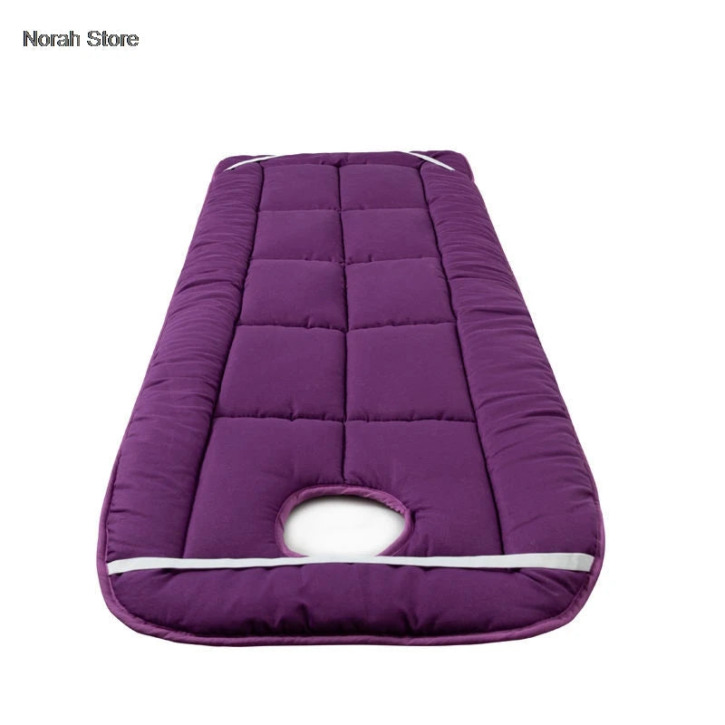 Beauty Salon Massage Bed Mattress Pad – Thickened Anti-Slip Cushion with Face Hole for Spa & Hospital