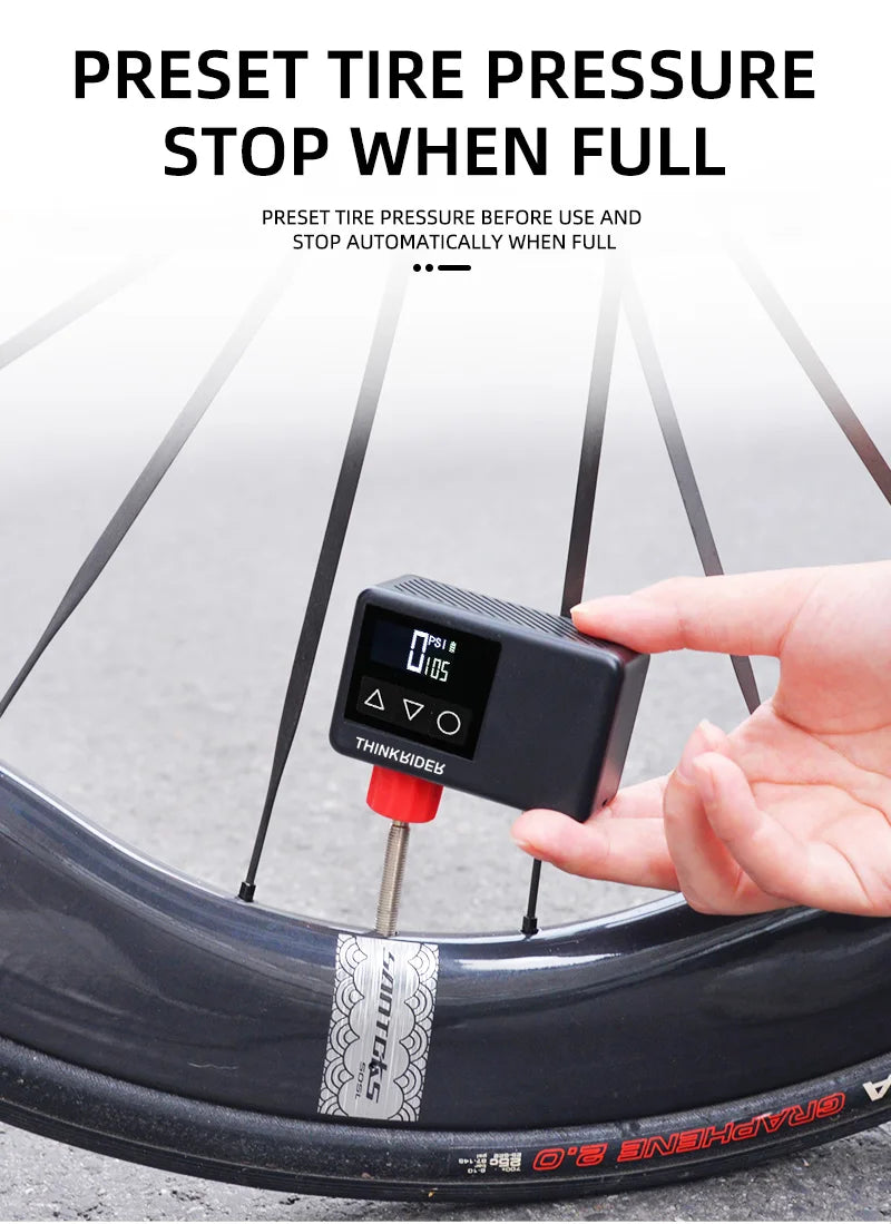 ThinkRider Pocket Bike Tire Pump with Digital Display