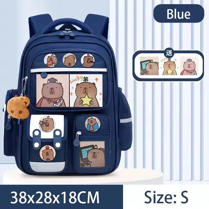 Capybara Large Capacity Kids Backpack – School Bag for Boys & Girls