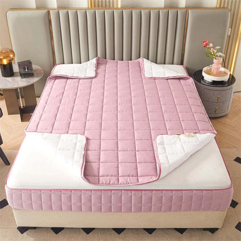 Six-Sided All-Inclusive Mattress Cover with Zipper – Thickened Quilted Protector, Custom Sizes