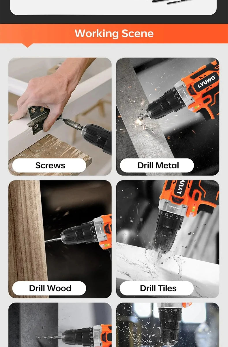 12V Cordless Drill with 25+1 Settings