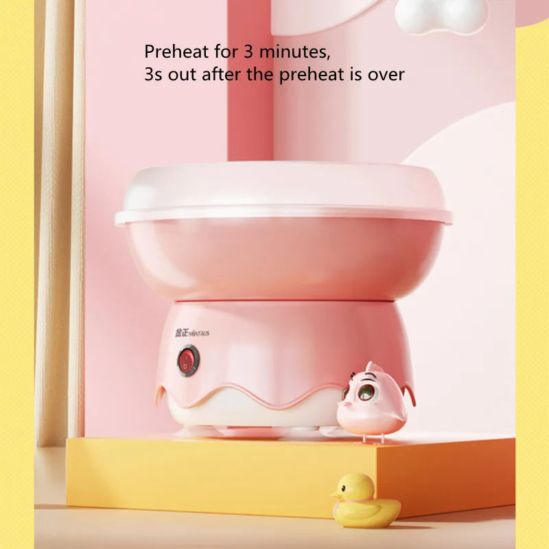 Kids DIY Cotton Candy Machine — Portable with Large Splash-Proof Plate, Hard & Sugar-Free