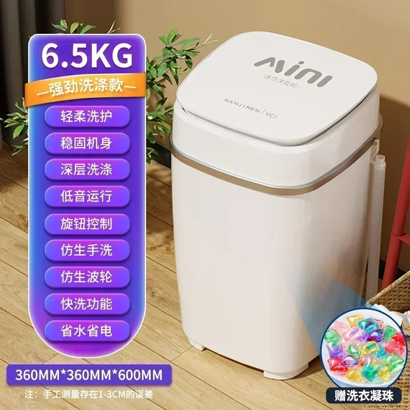 Semi-Automatic Household Mini Washer-Dryer Combo — Portable Washing Machine for Apartments, Dorms & Small Spaces