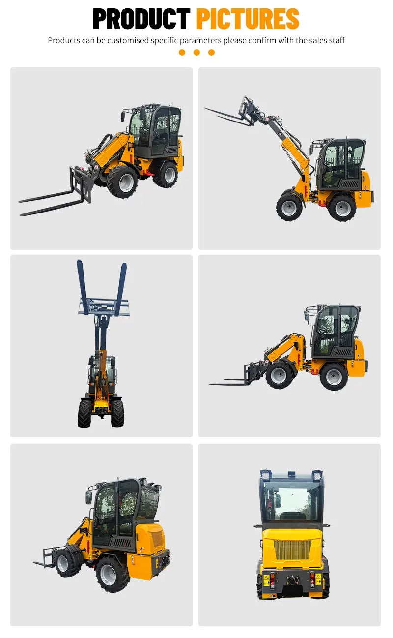 Nicosail Telescopic Arm Wheel Loader – 1 to 2.5 Ton Compact Construction Loader with Cab