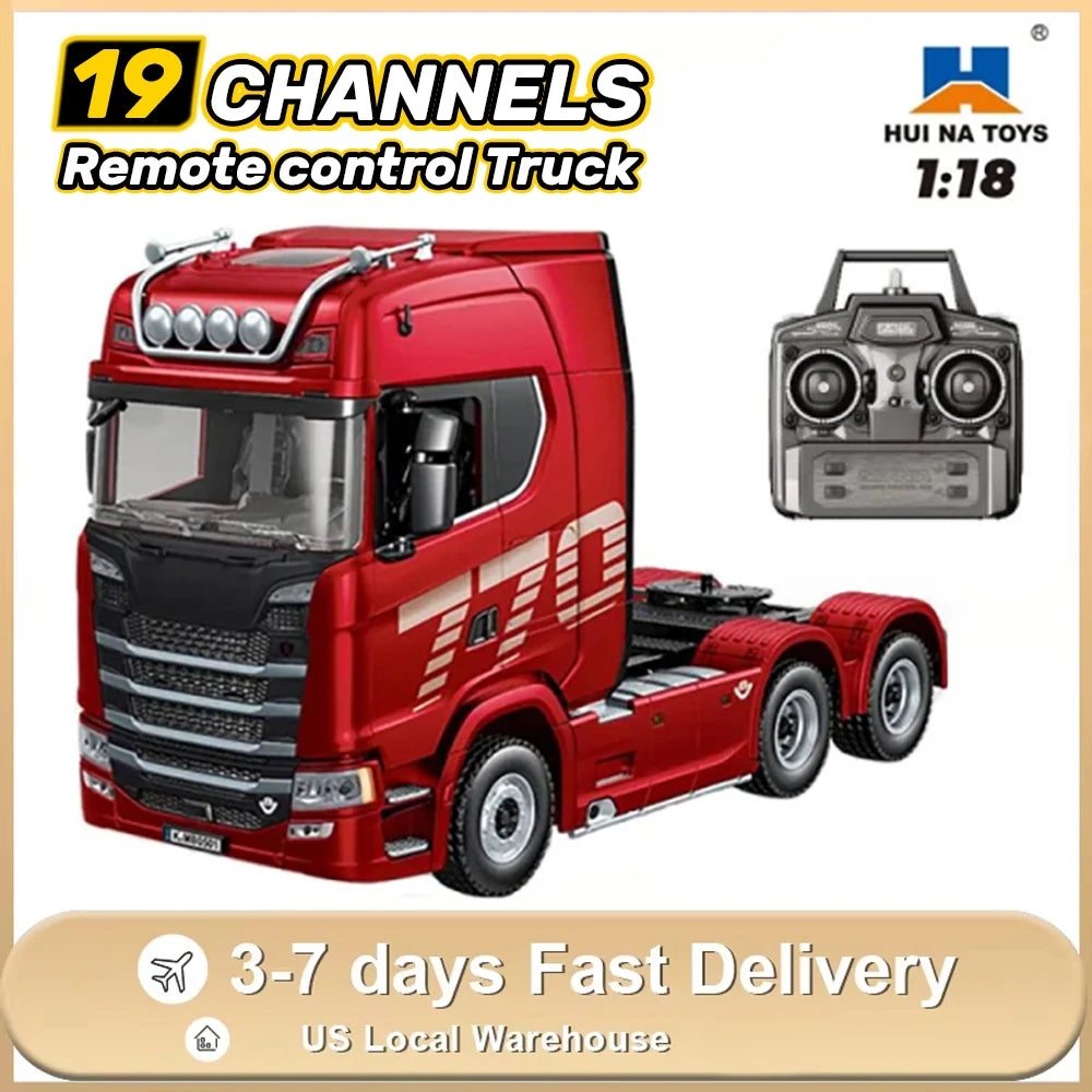 HUINA 1501 1/18 Scale 770S Alloy RC Engineering Tractor Truck with Light & Sound
