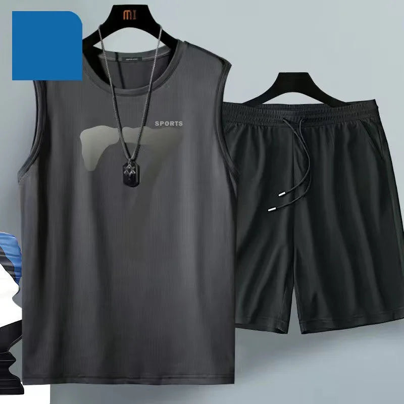 Men's 2-Piece Basketball Suit – Breathable Athletic Shorts & Tee Set