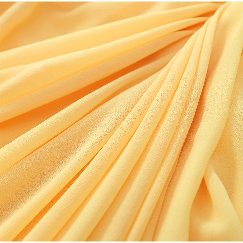 Elegant Yellow Strapless Pleated Maxi Gown — Waist-Cinching Split Evening Dress