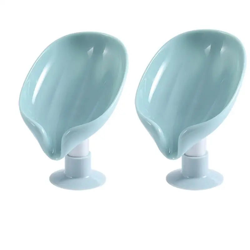 Dry Soap. Clean Bathroom. No Drilling. — Draining Soap Box Set | 2pcs, Suction Cup, Punch-Free, Self-Draining, Cute Design