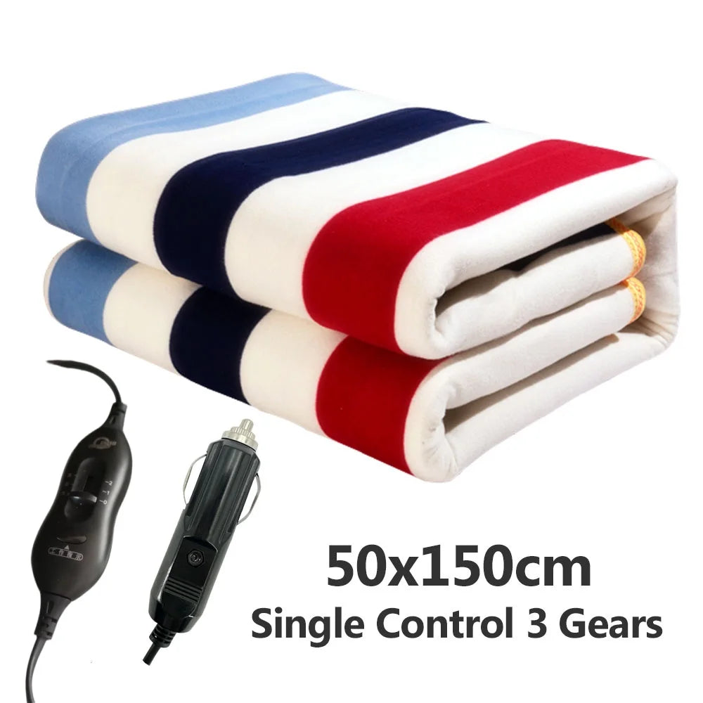 12V Car Electric Heated Blanket – Adjustable Heating Travel Blanket for Car, Camping & Outdoor