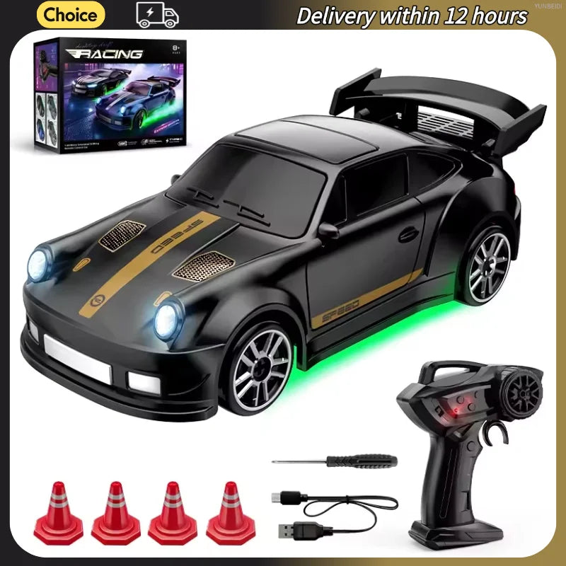 1/64 Scale Mini 4WD RC Drift Racing Car – Type-C Rechargeable Desktop Racer