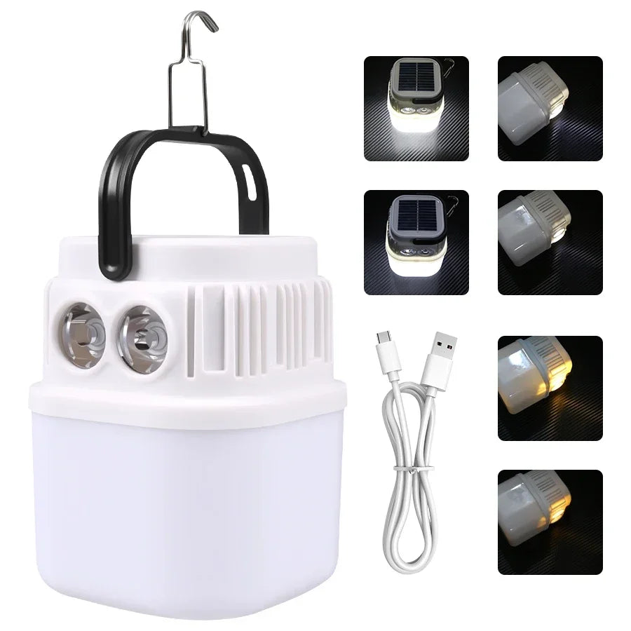 LONGRIVER LED Camping Lantern – USB Rechargeable, Power Bank, 4-Mode, 8–48hr Runtime, IPX4 Outdoor Light