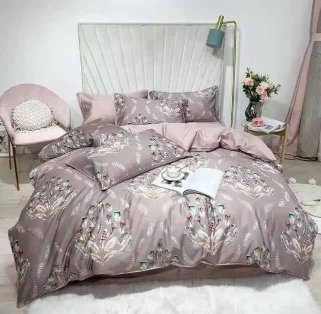 500TC Egyptian Cotton Bedding Set – 4 or 6-Piece Luxury Duvet Cover with Sheet & Pillowcases, 19 Colors