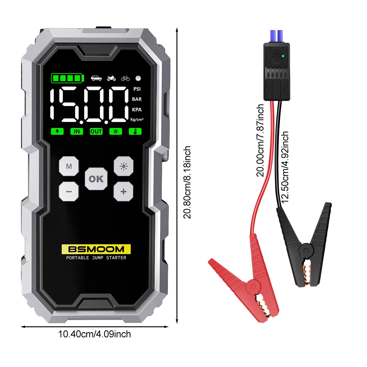 BIUBL 7000A Car Jump Starter with Air Compressor — 30000mAh Power Bank, 12V, Multi-Function