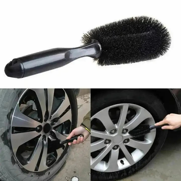 Car Wheel & Tire Cleaning Brush — Professional Microfiber Rim Detailing Brush for Wet & Dry Use