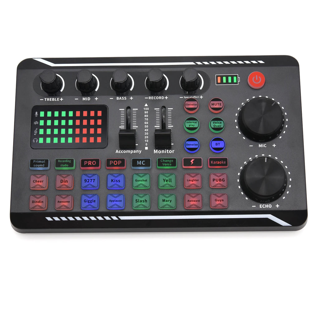 Live Sound Card Audio Mixer — USB Interface for Streaming, Recording & Podcasting