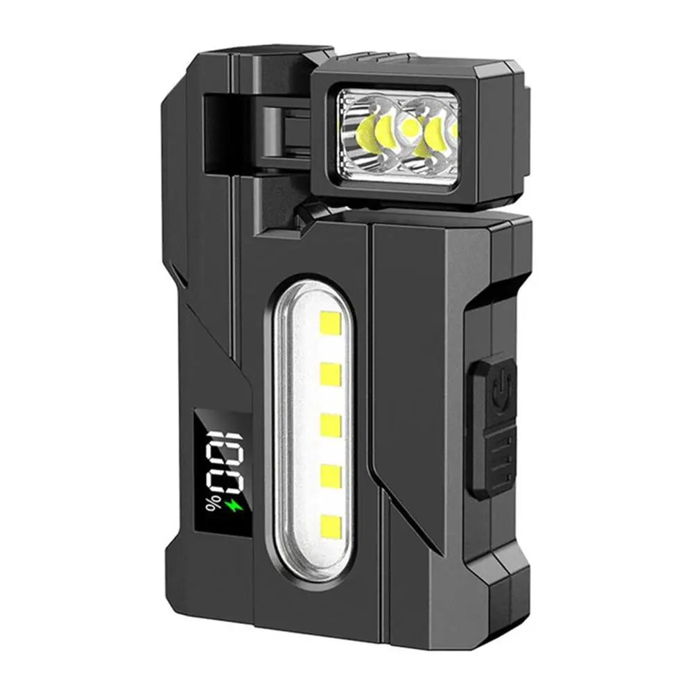 Mini COB LED Flashlight – 400 Lumen, 180° Rotating Magnetic Base, IP68, USB Rechargeable Work Light