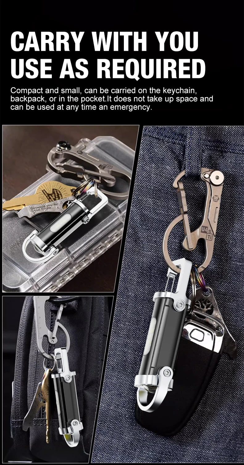 Rechargeable EDC Magnetic Mini Work Light – Adjustable LED Camping Lamp for Hiking, Fishing & Emergencies