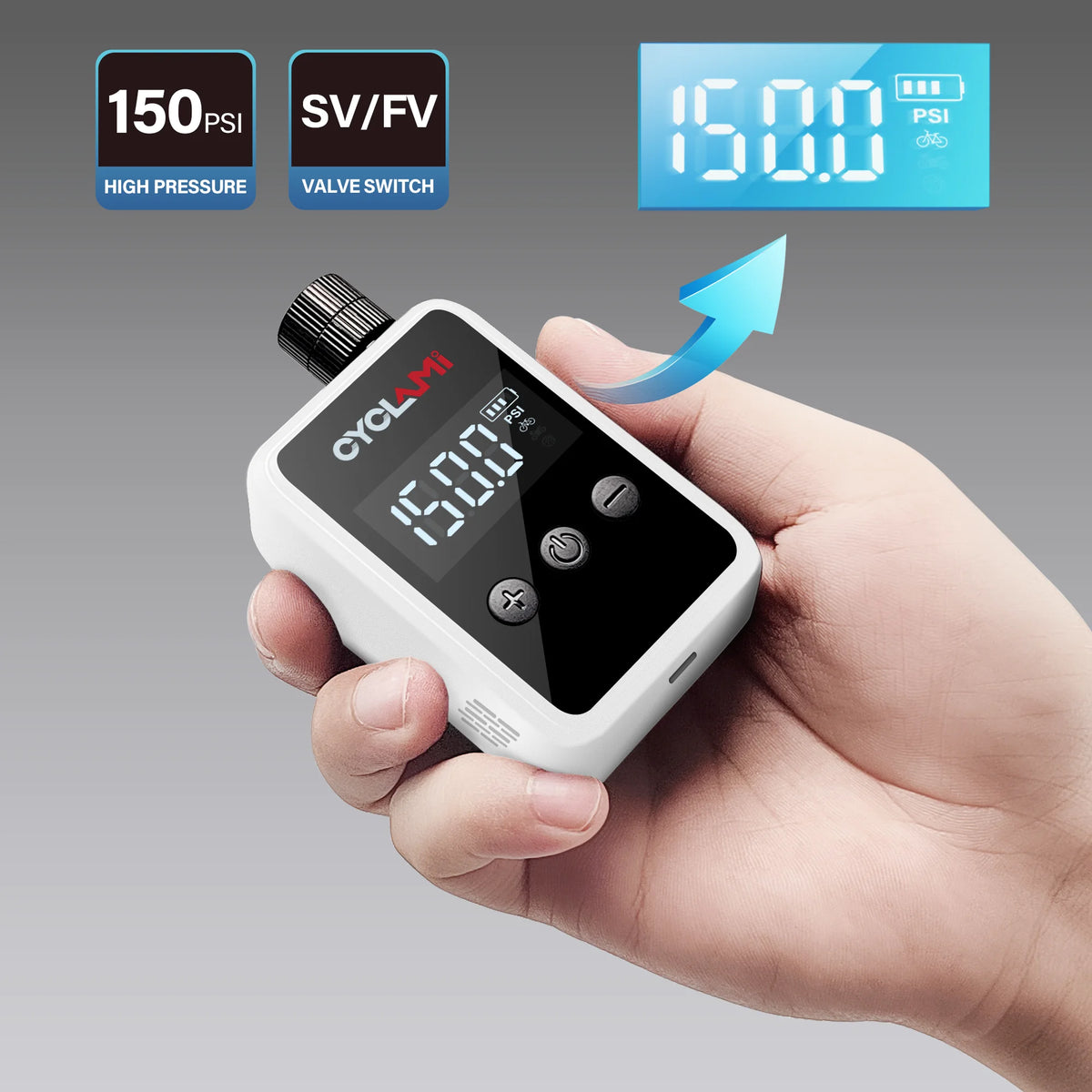 Portable Electric Bike Pump for Presta and Schrader Valves
