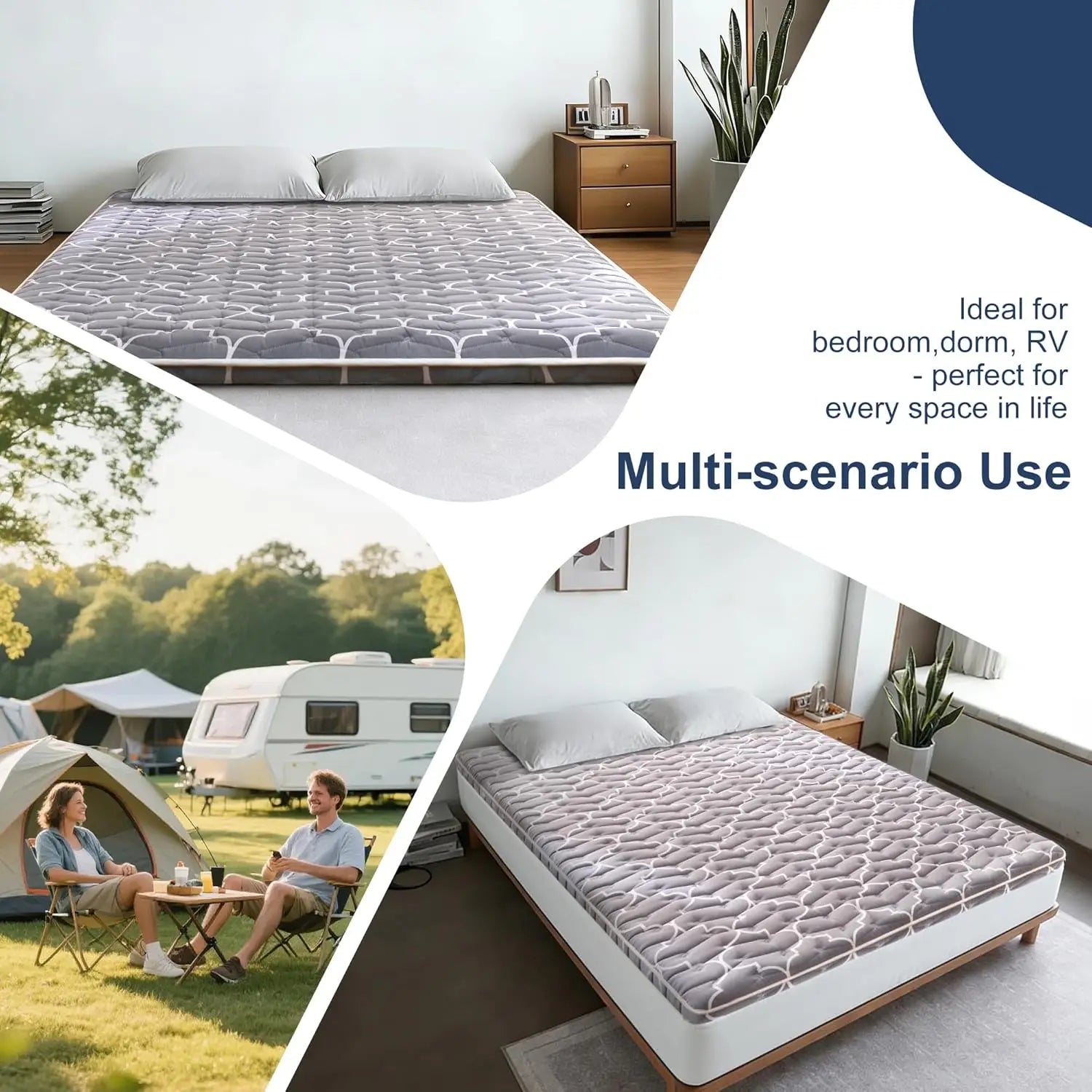 Next-Level Floor Sleep — 6th Gen Japanese Floor Futon Mattress | 9-Layer 100% High-Density Foam, Twin 39"x80", Washable Cover