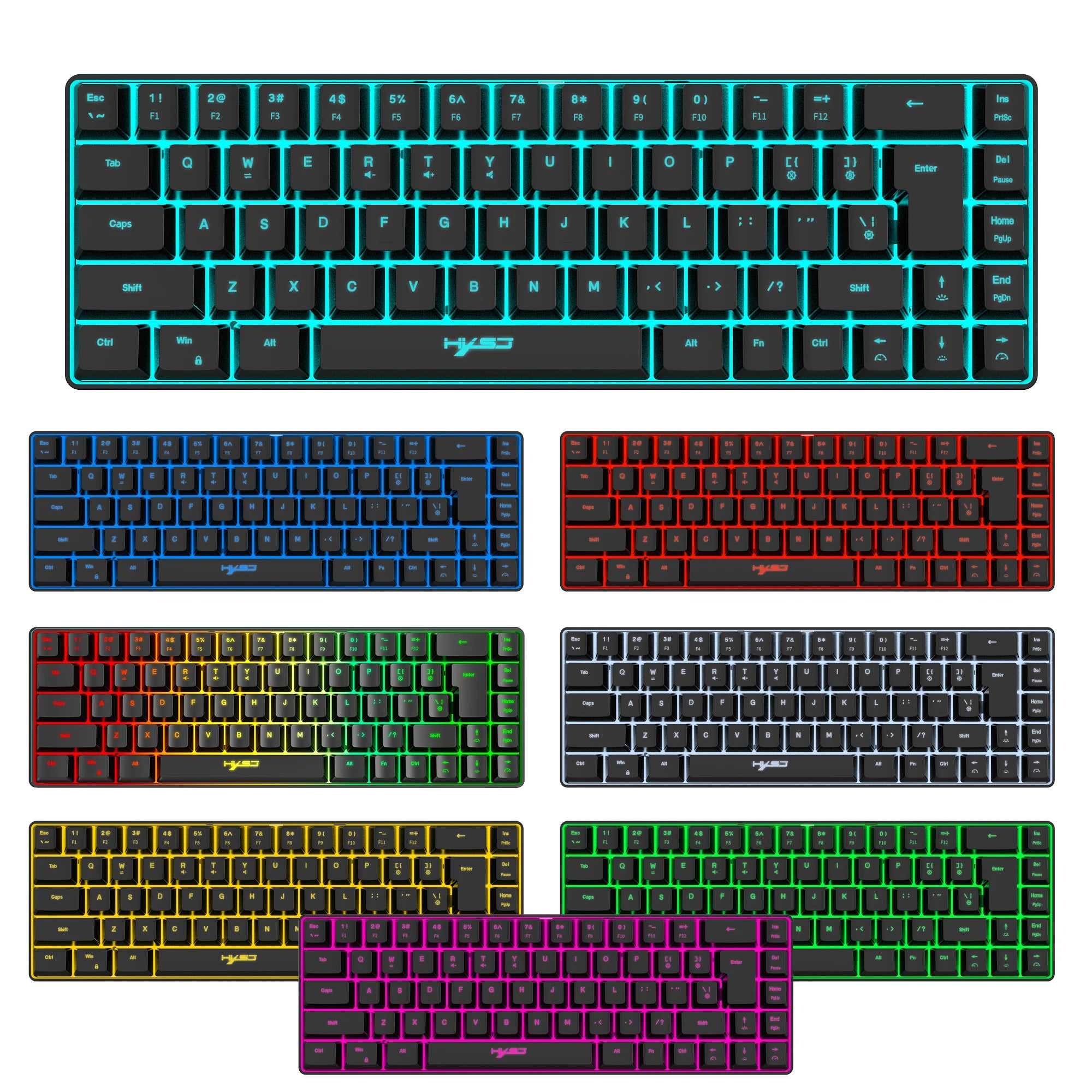 68-Key RGB Gaming Keyboard — USB Wired, 20 Backlight Modes, Multi-Language Layout for PC & Laptop