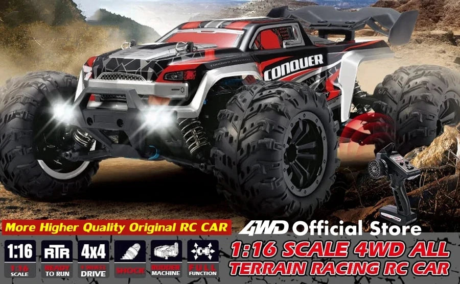 4WD 1:16 Scale High Speed Brushless RC Car – 50 or 80KM/H Off-Road Drift Racing Buggy Truck