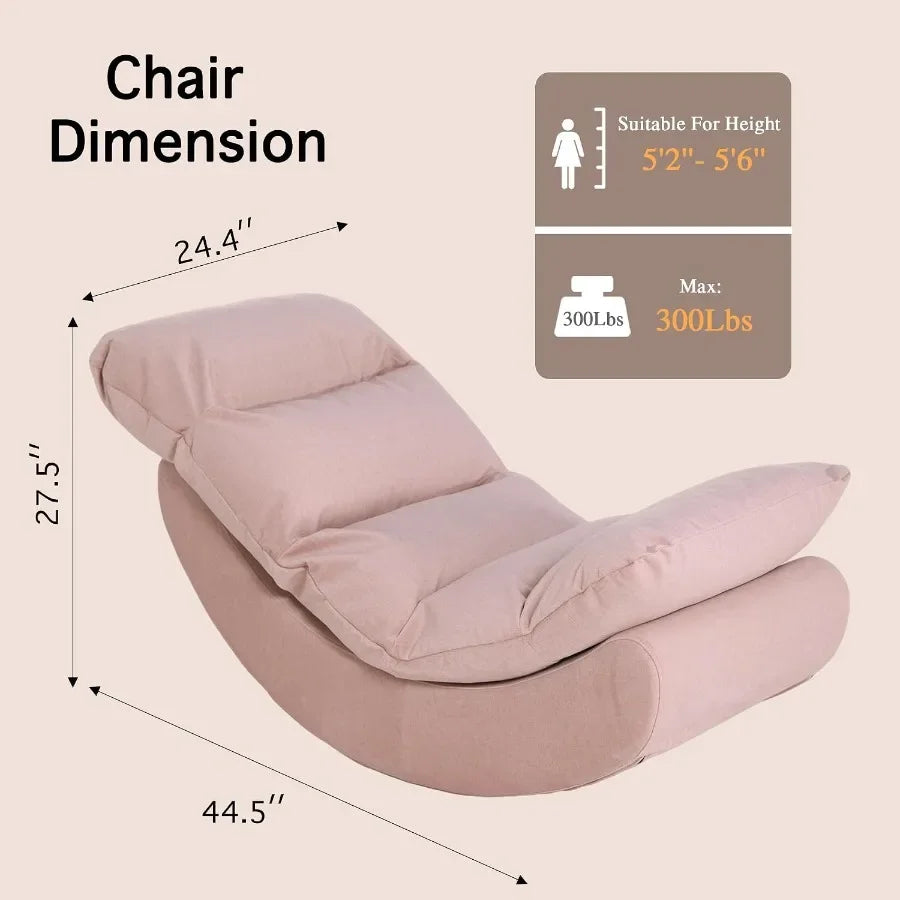 Velvet Rocking Chaise Lounge Chair