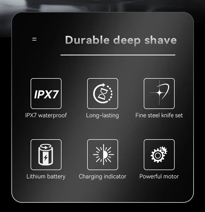 Kemei KM-1310 Rechargeable Men's Electric Shaver – 4-Blade Reciprocating, Wet/Dry, 100-Min Battery