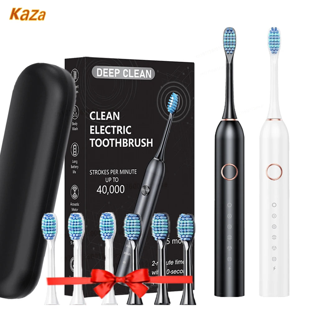 Sonic Electric Toothbrush – 40K VPM, 6 Modes, 8 Brush Heads, Smart Timer, Type-C Rechargeable