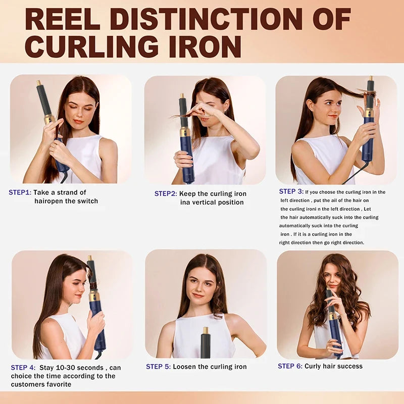 5-in-1 Ionic Hair Dryer & Styler Set – High-Speed Hot Comb Brush & Straightener