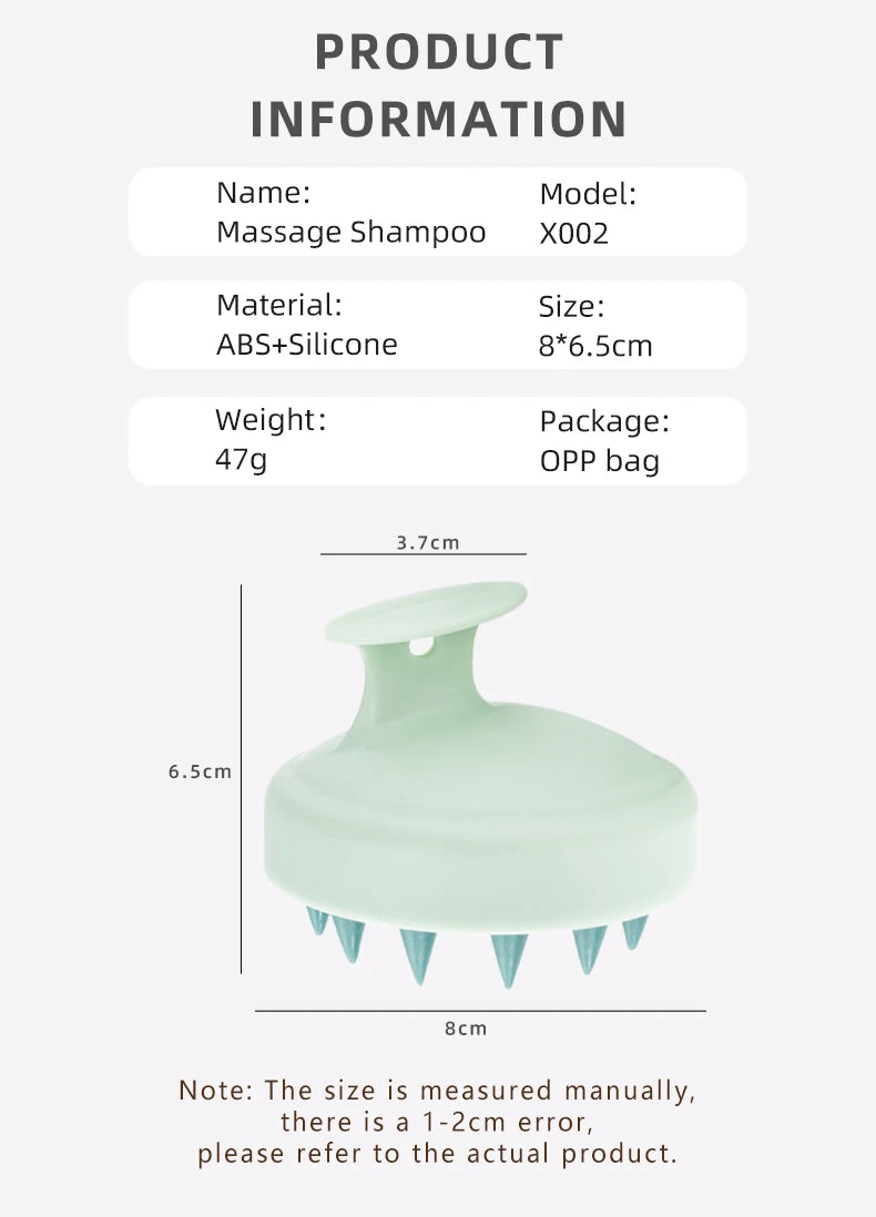 Silicone Shampoo Scalp Massager – Magic Handle Spa Massage Brush for Hair & Body