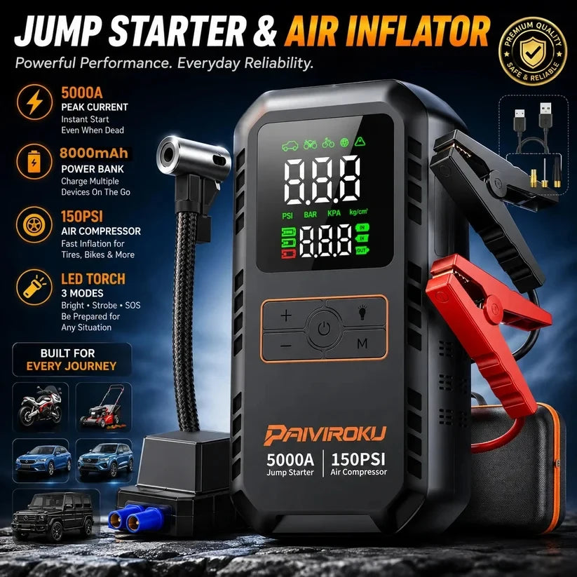 PAIVIROKU Car Jump Starter with Air Compressor