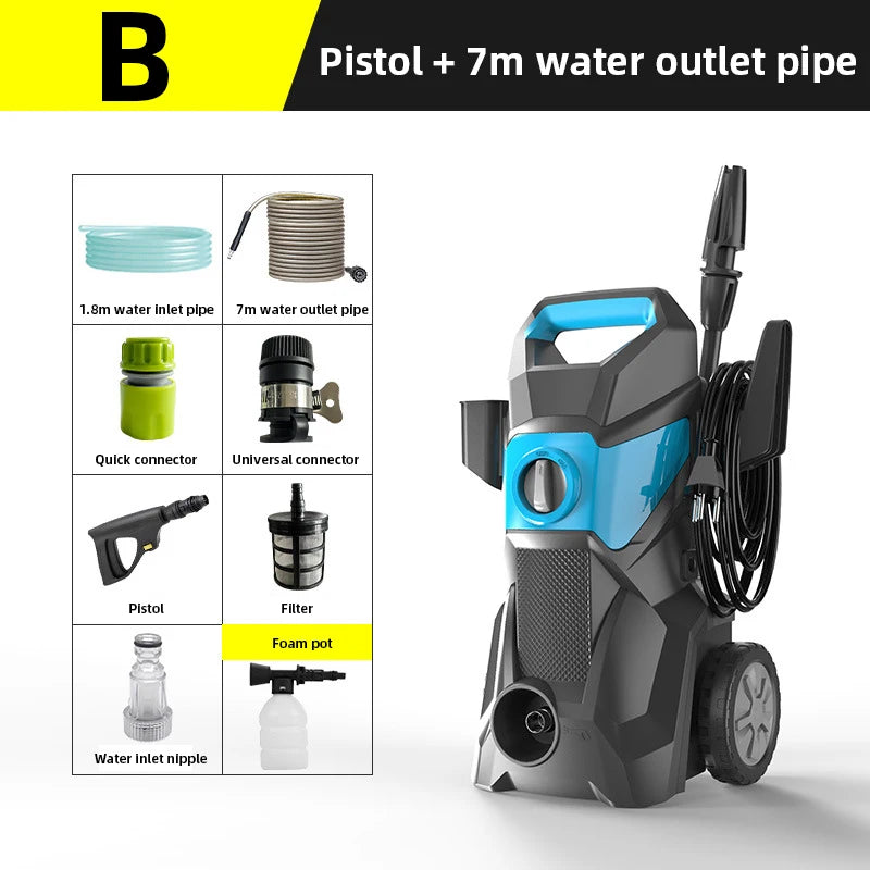 Electric Pressure Washer for Cars – 220V, Hose Options