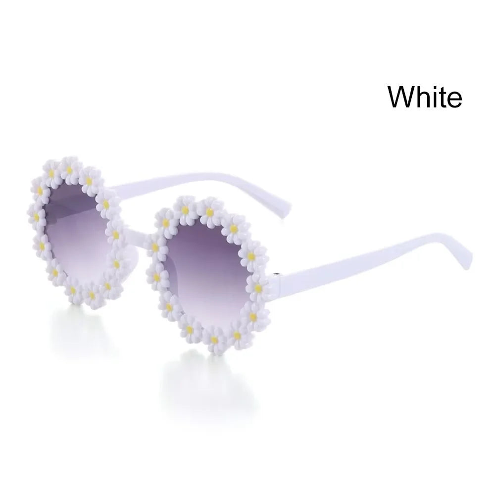 Kids Round Flower Daisy Sunglasses | Cute UV Protection Outdoor Party Shades for Children