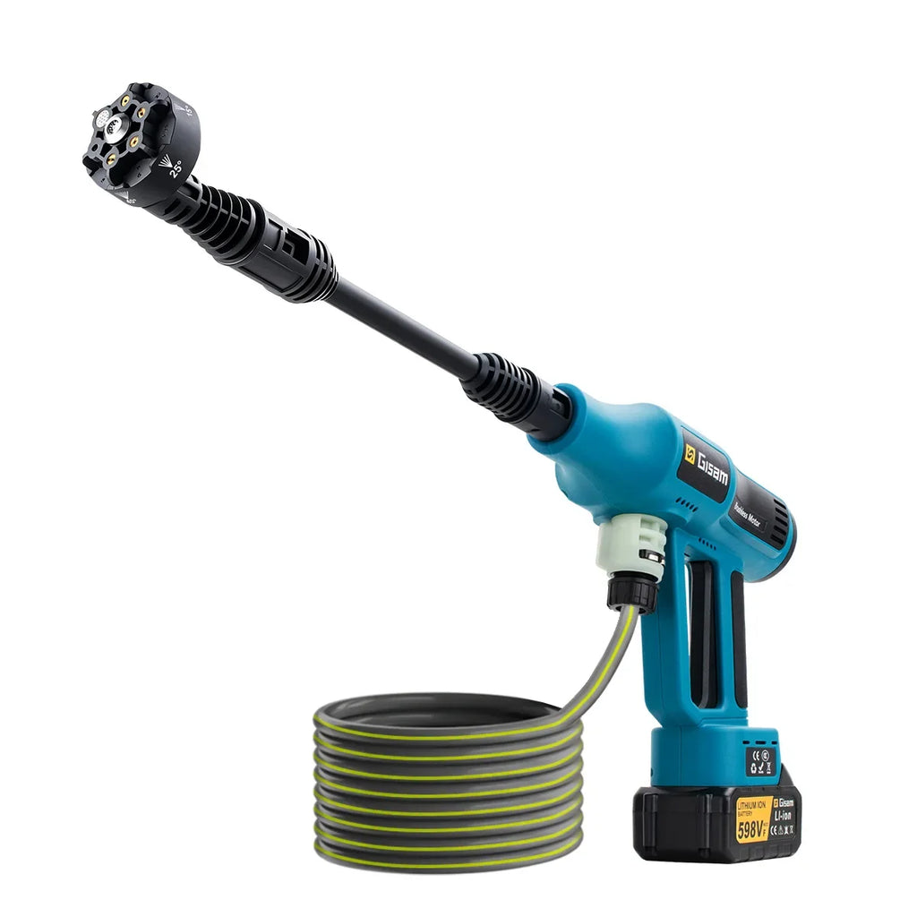 250 Bar Brushless Electric Pressure Washer Gun – 4-Speed Digital, 7L/min, Makita 18V Compatible, Foam Cannon Kit