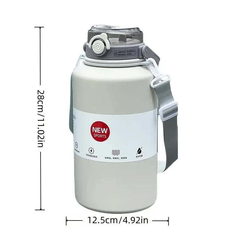 2L/67.63oz SS Insulated Sports Tumbler with Handle & Straw – BPA-Free, Boiling Water Safe, Ice-Keeping, 4 Colors