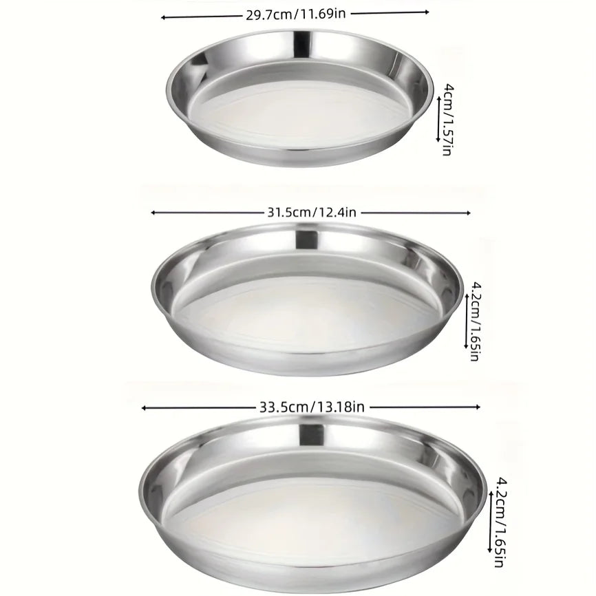 Stainless Steel Pizza Pans – Three-Piece Baking Set