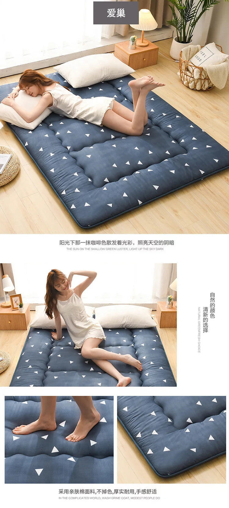 Japanese Style Thick Mattress – Student Dormitory Tatami, Single & Double, Foldable Floor Mattress
